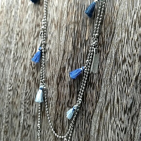 LOFT Long Tassel Necklace Silver Ball Chain 36 inches NWOT - Picture 12 of 16